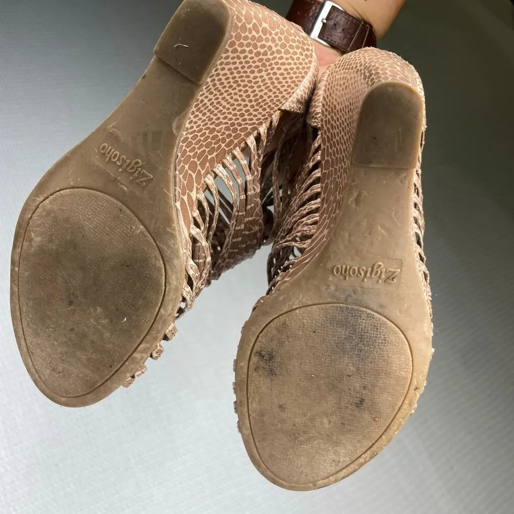 Zigi Soho | Snakeskin‎ Animal Print Wedge 6 Strappy - Image 4