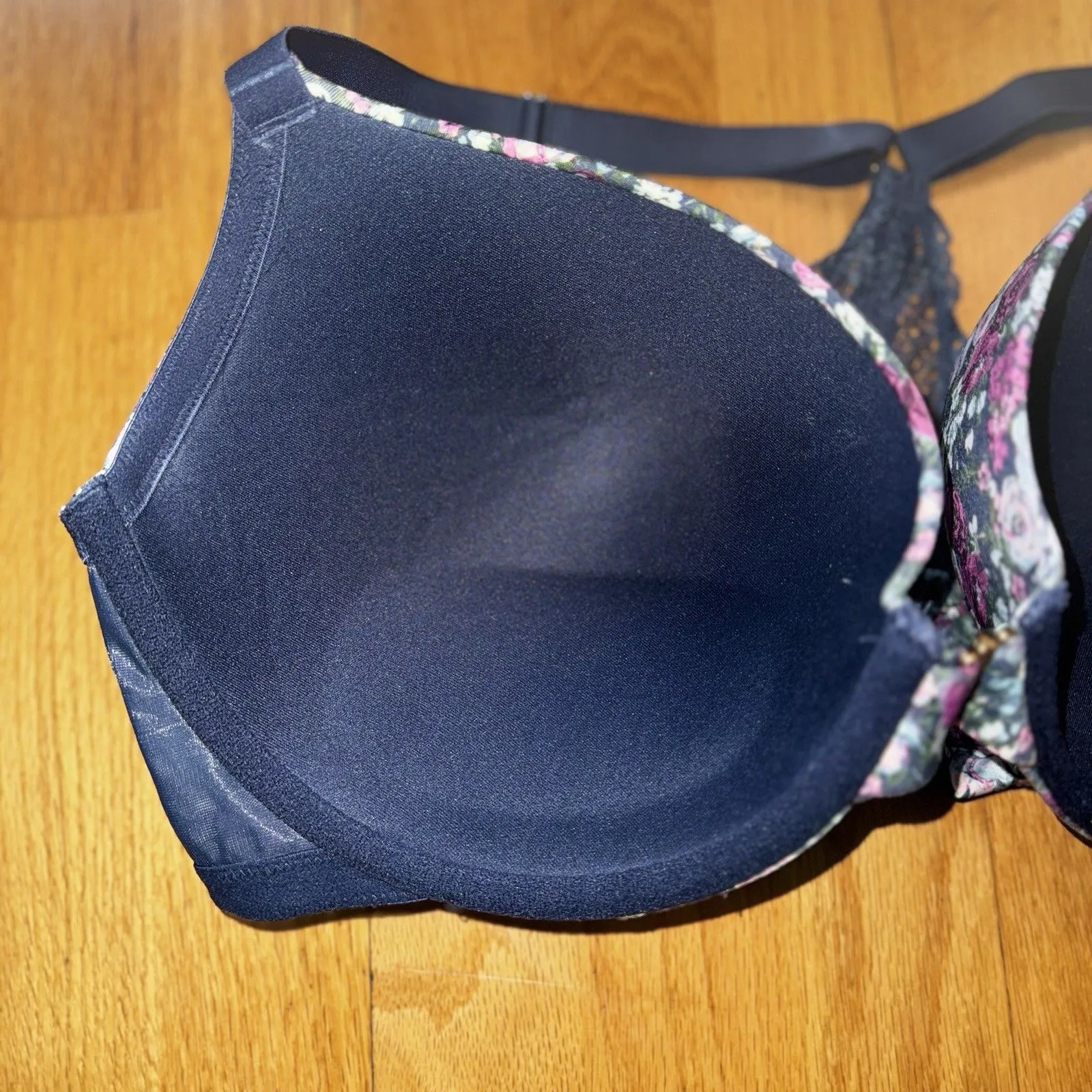 Cacique Boost Plunge Floral Bra Multi 44DDD EUC Front Clasp Adjustable Straps - Image 8