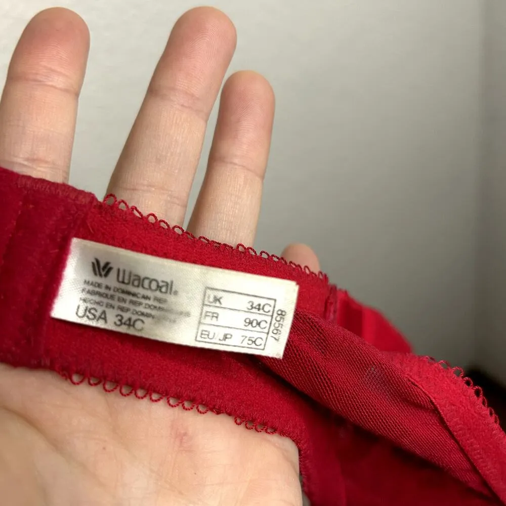 Wacoal Red Breast Cancer Awareness Bra Womens Size 34C Limited Edition Seamless - Image 3