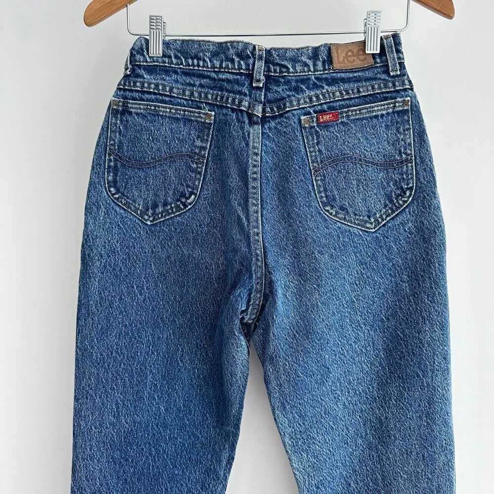 Vintage Lee Jeans Womens 26 Waist High Waist Mom Acid Wash - Image 2
