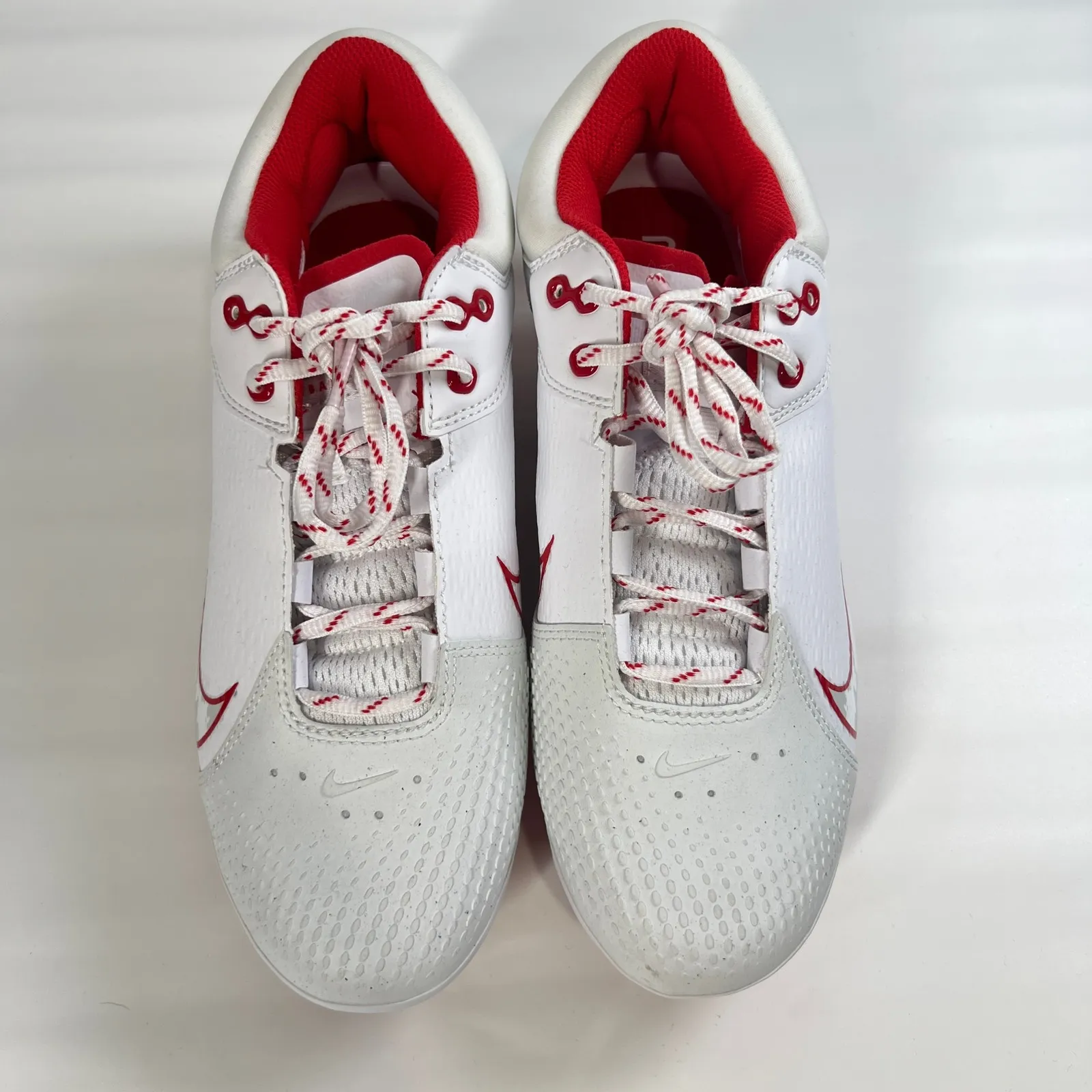 Nike Hyperdiamond 4 Elite‎ Softball Cleats White Red 9.5 Metal Spikes FZ0923-104 - Image 4