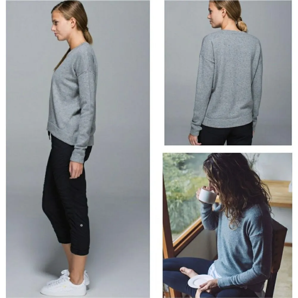 Lululemon Women’s Size 10 Gray Yogi Crew Sweater - Image 3