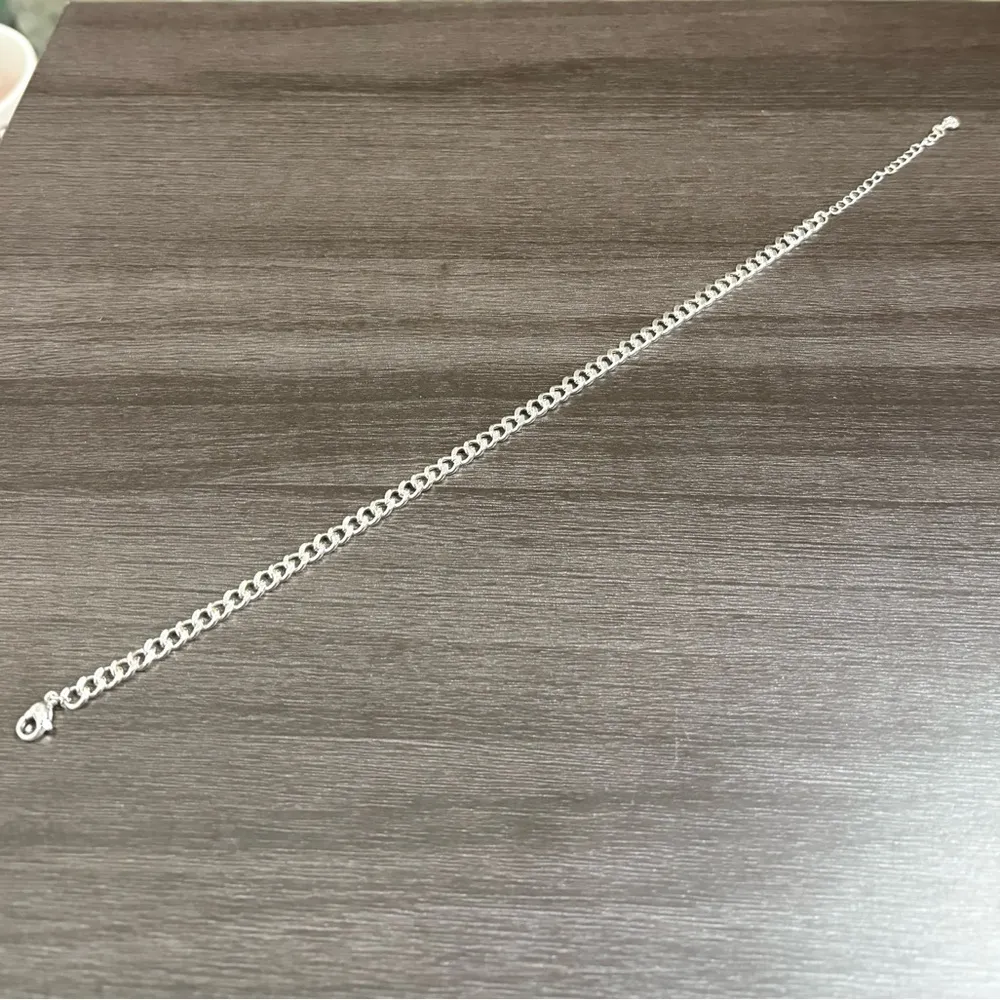 Silver Curve Link Anklet - Image 2