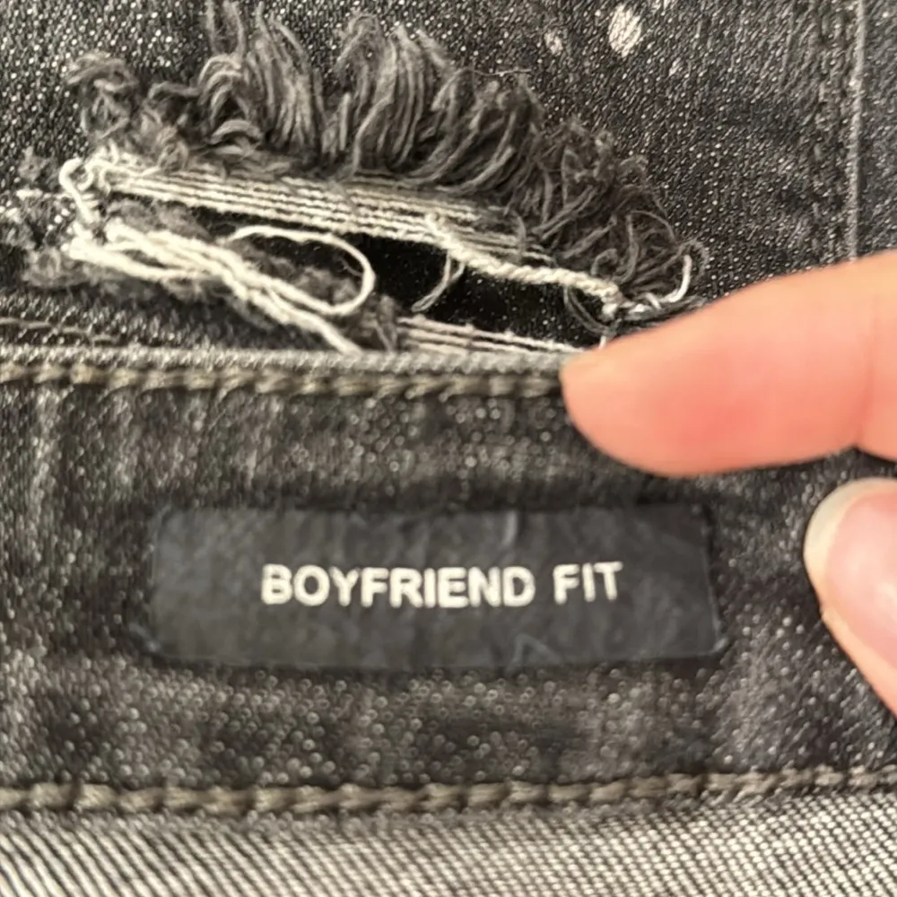 Judy Blue Women’s Boyfriend fit Jeans paint splash Ripped Destroyed black sz 25 - Image 12