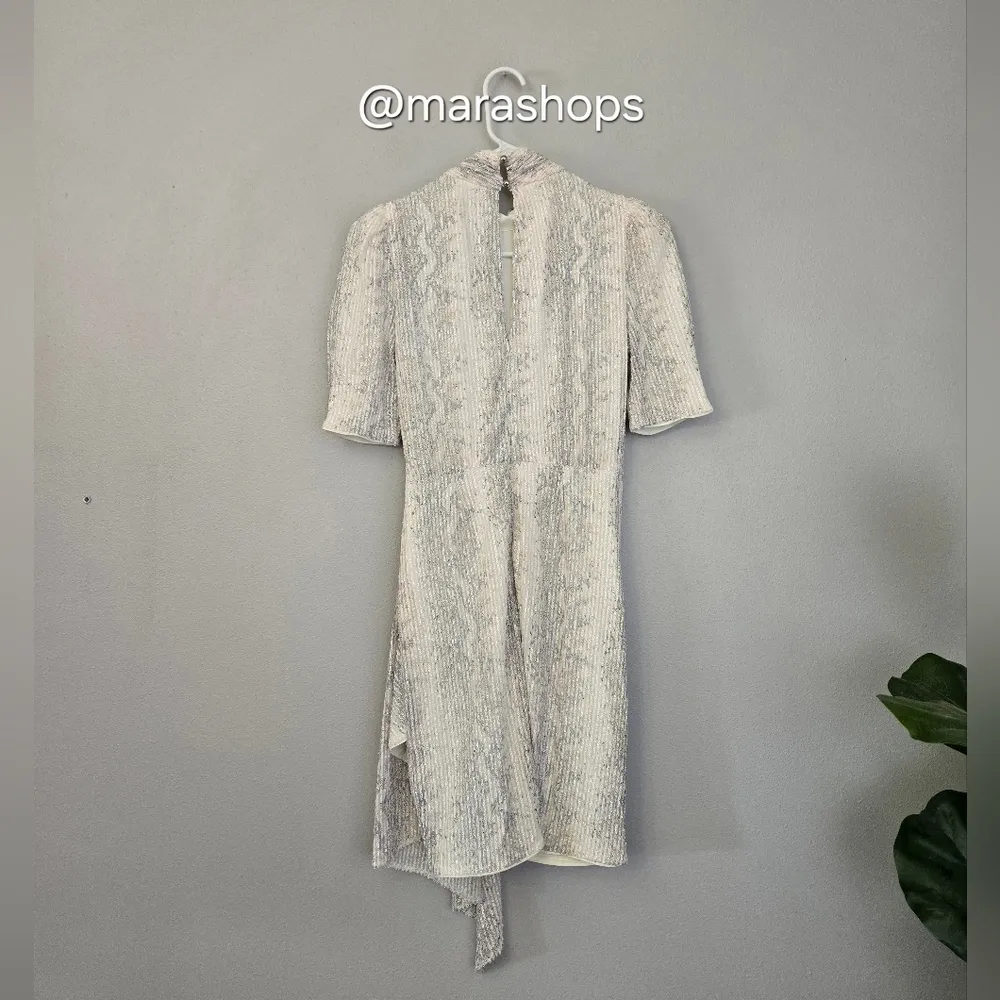 Saylor Luella Puff Sleeve Multi Snake Print Sequin Mini Dress - Image 6