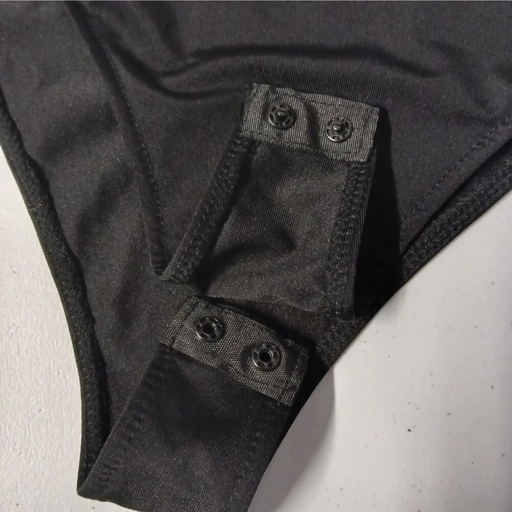 Zara Bodysuit Top Medium Black Fairy Balletcore Organza Ruffled Sleeve Blouse - Image 10