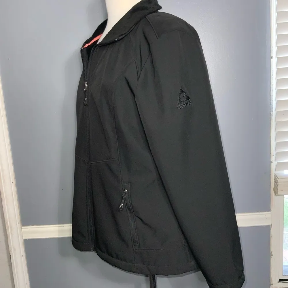 Gerry Lilly Black Fur Lined Zip Up Jacket Zipper Pockets Waterproof Large NWOT - Image 9