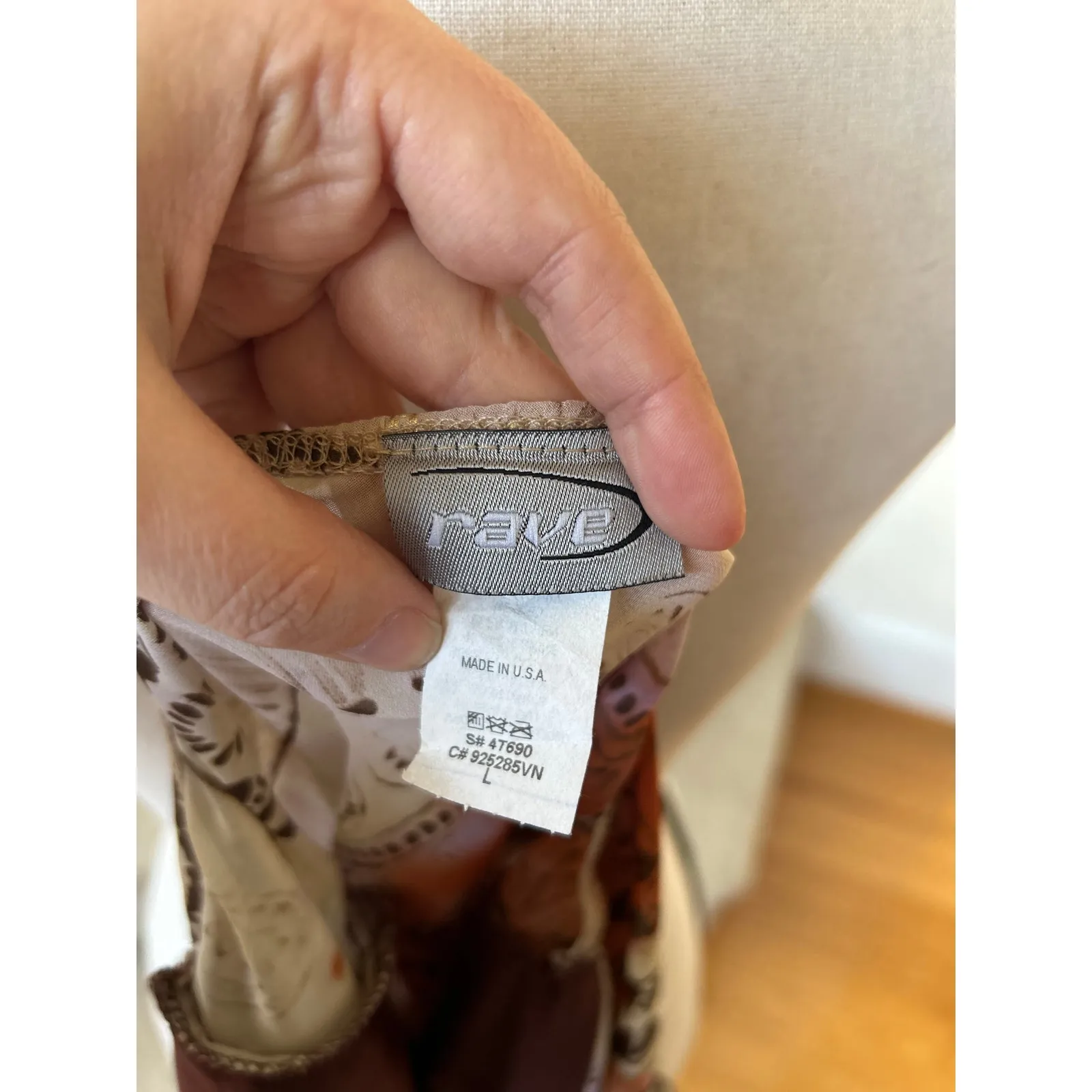 Vintage Y2K Brown White Boho Paisley Baby Doll Halter Tie Top - Image 5