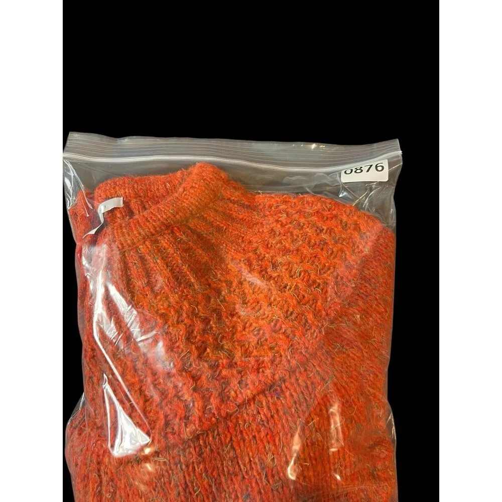 Dressbarn Orange Knit Cropped 3/4 Sleeve Fuzzy Cardigan Button Up Sweater XL - Image 11