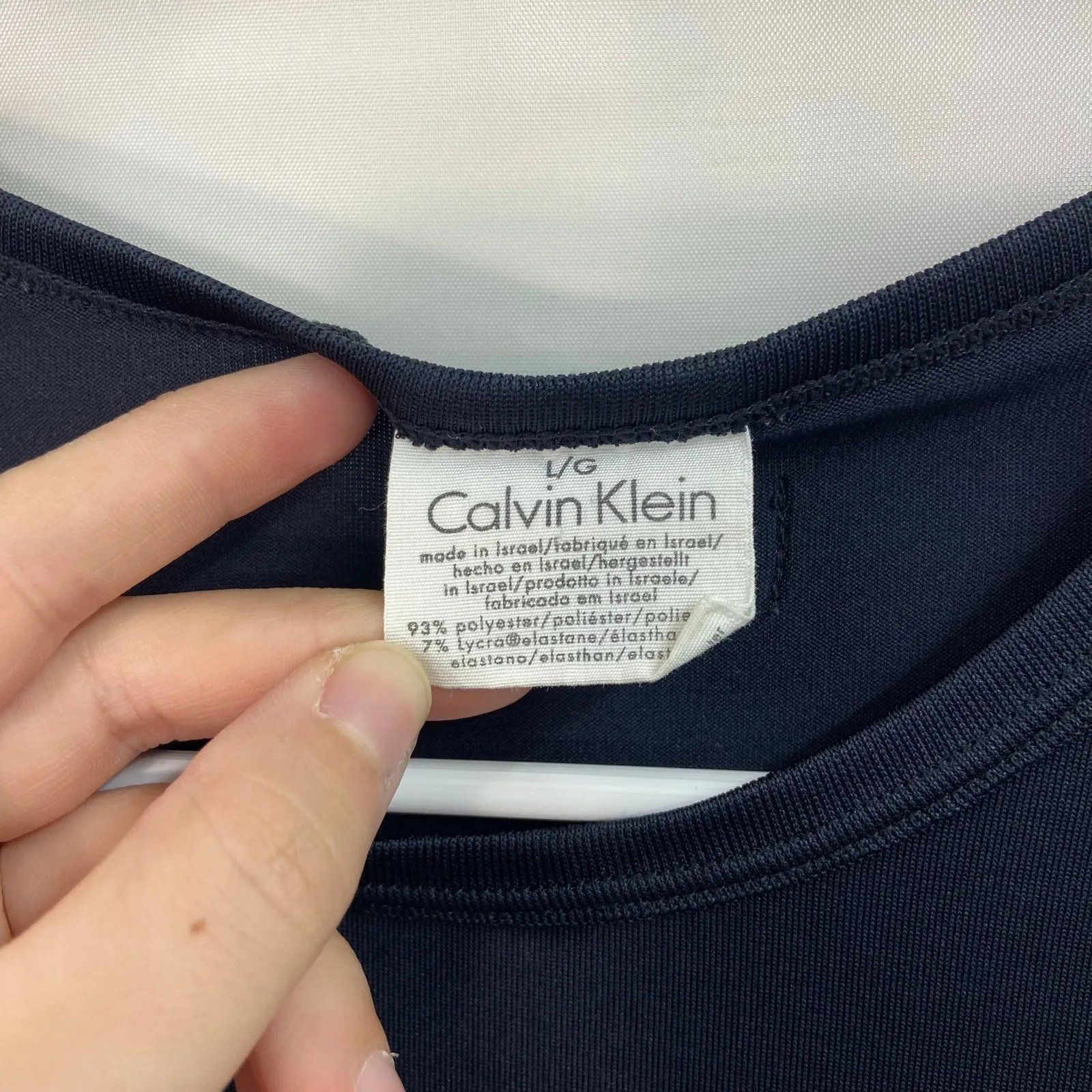 Calvin Klein adult black seamed active stretch athletic short sleeve shirt large - Image 3