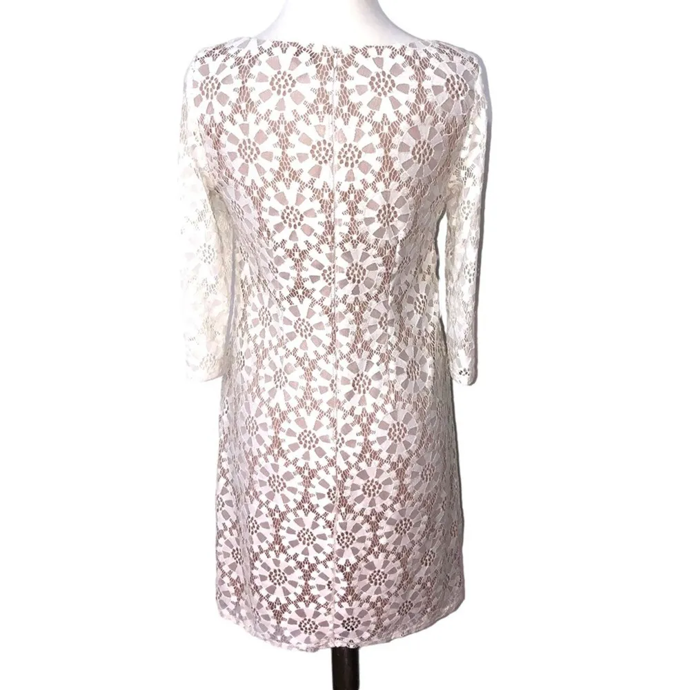 Eliza J Ivory Lace Shift Dress 6 EUC - Image 5