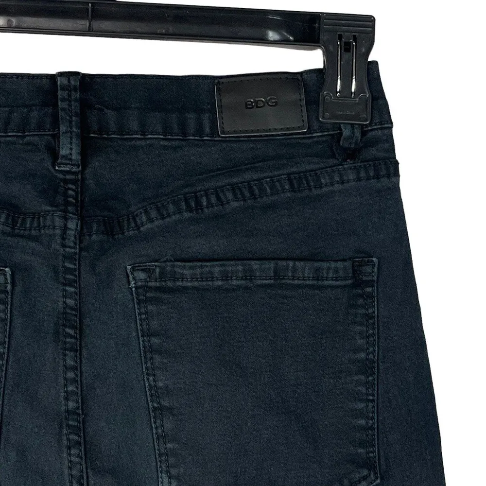 BDG SZ 27W 29L High-Rise Twig Ankle Jeans Stretch Pockets Distressed Black Wash - Image 6