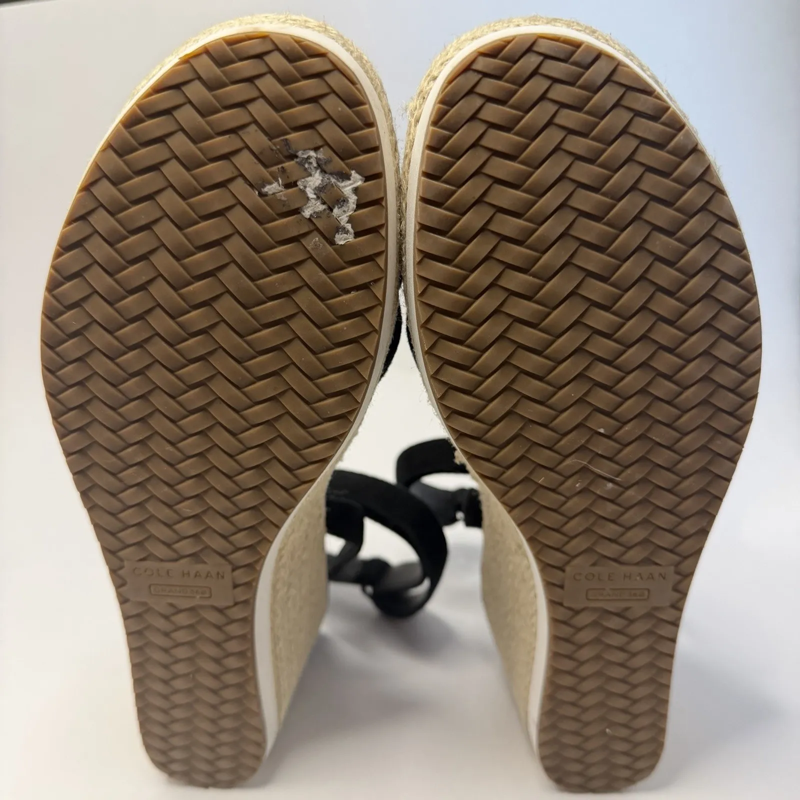 Cole Haan Cloud Feel Espadrille Wedge Black Size 7B Ankle Strap Adjustable - Image 13