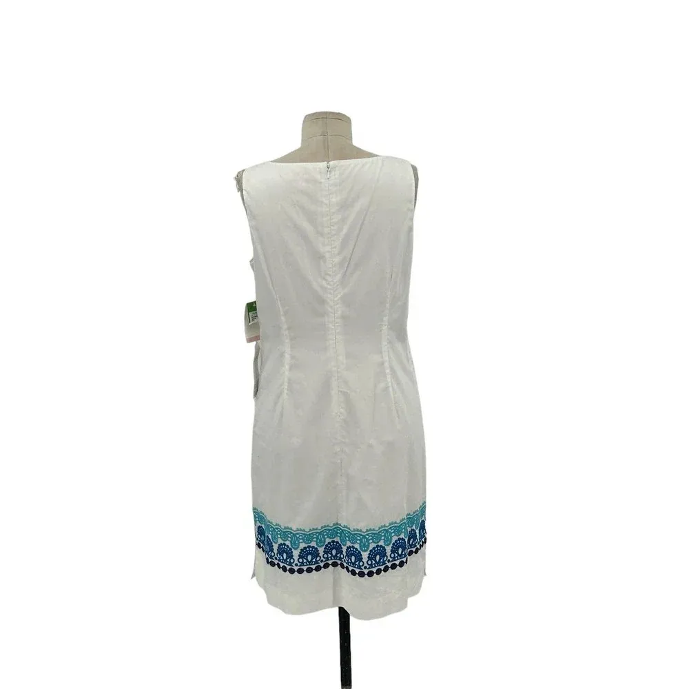 Lilly Pulitzer Stephanie Shift Dress White Multi Knot‎ This Panel Embroidered 6 - Image 7