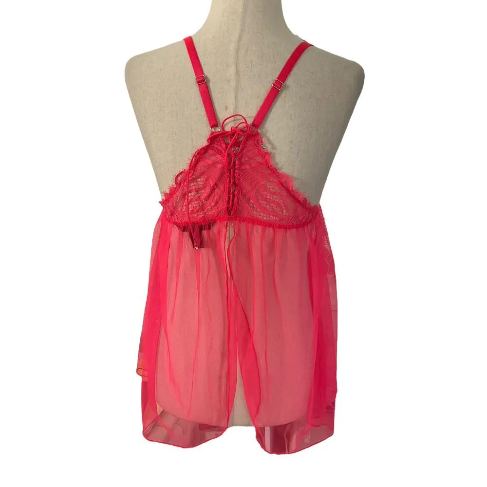 Victoria's Secret Pink Lace Mesh Sleepwear Women's Size Small | 51-18 - Image 2