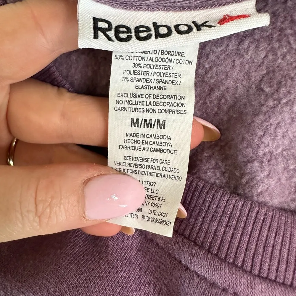 Reebok Purple Women's Cozy Graphic Crewneck Pullover Medium - Image 6