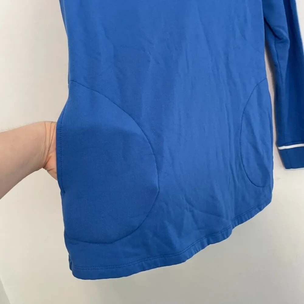 SUSAN GRAVER Brushed Back Knit V-Neck Tunic Blue Pullover Sweatshirt PETITE SP - Image 8