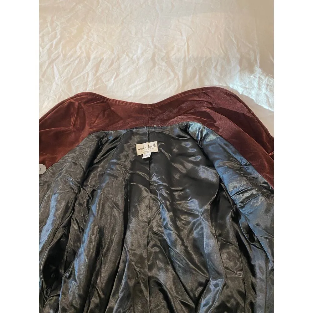 Vintage 80s Monika Turtle Black Velvet Evening Long Swing Coat Womens Size Small - Image 14