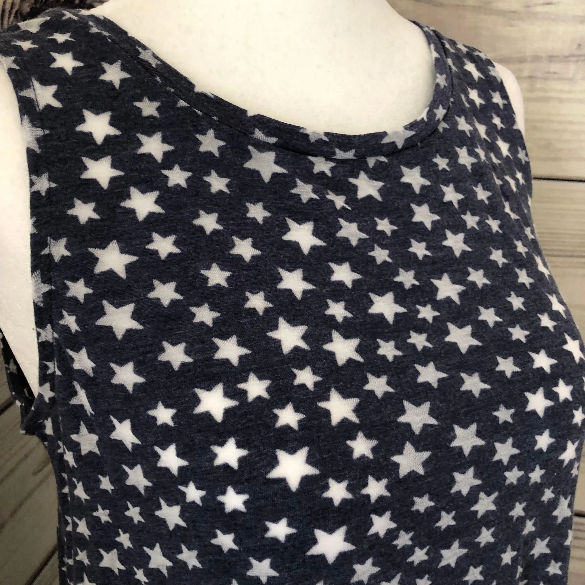 Blue & White Star Tank XS - Image 3