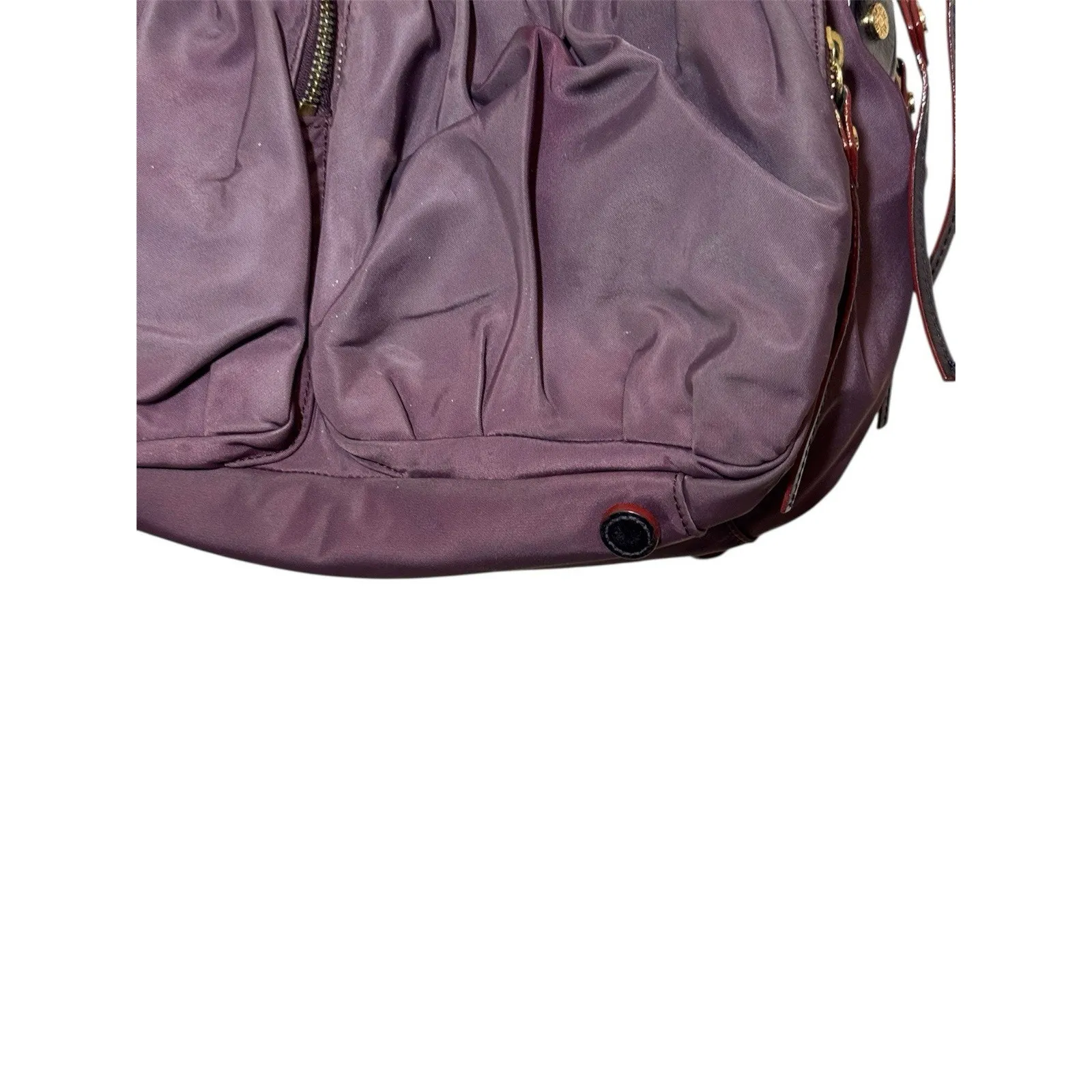 MZ Wallace Jane Bedford Purple Nylon and Leather Tote Shoulder Bag Purse - Image 3