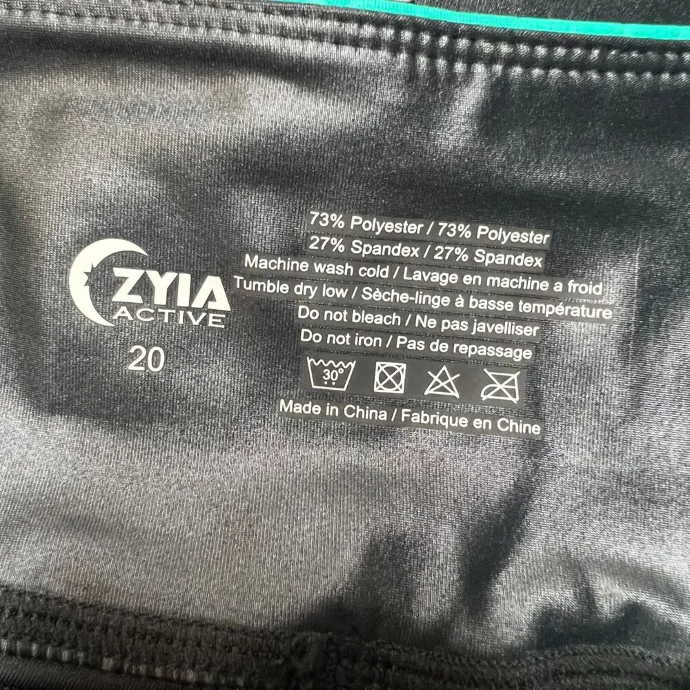 Zyia Active Womens Legging Light N Tight Hi Rise Jade River Stone Metallic Sz 20 - Image 9