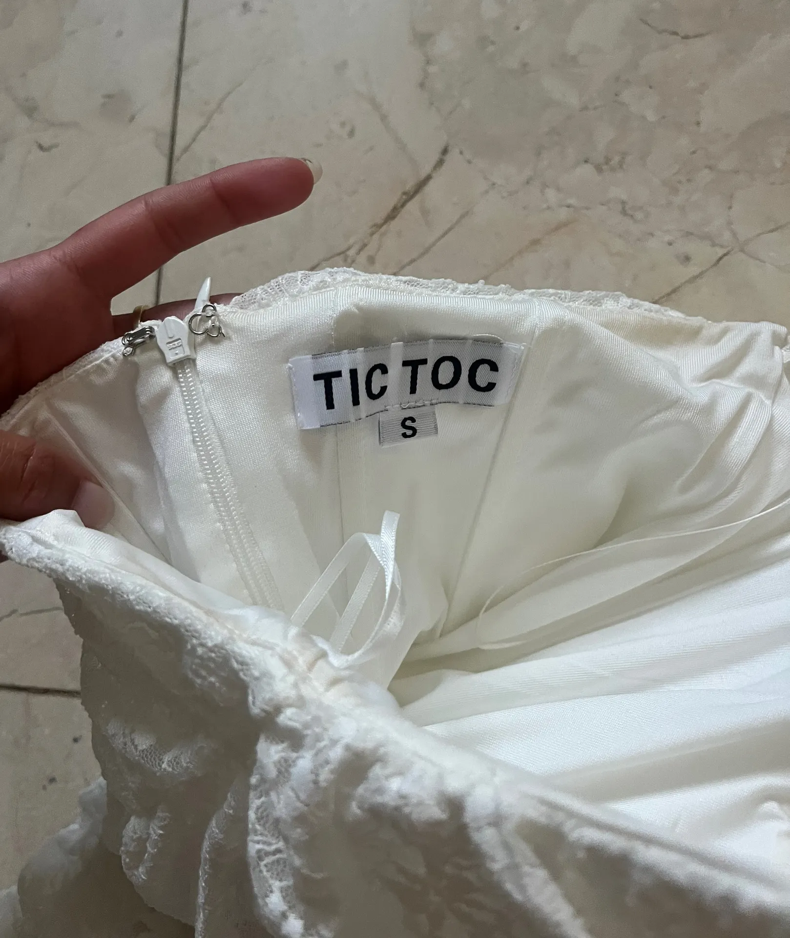 Lace White Mini Dress - Image 3