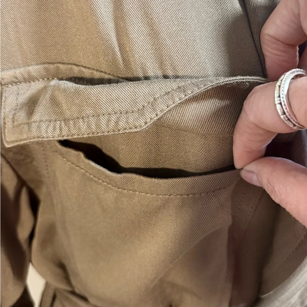 Carly Jean LA Lightweight Duster Trench Jacket Olive Green Size Large 💚 - Image 4