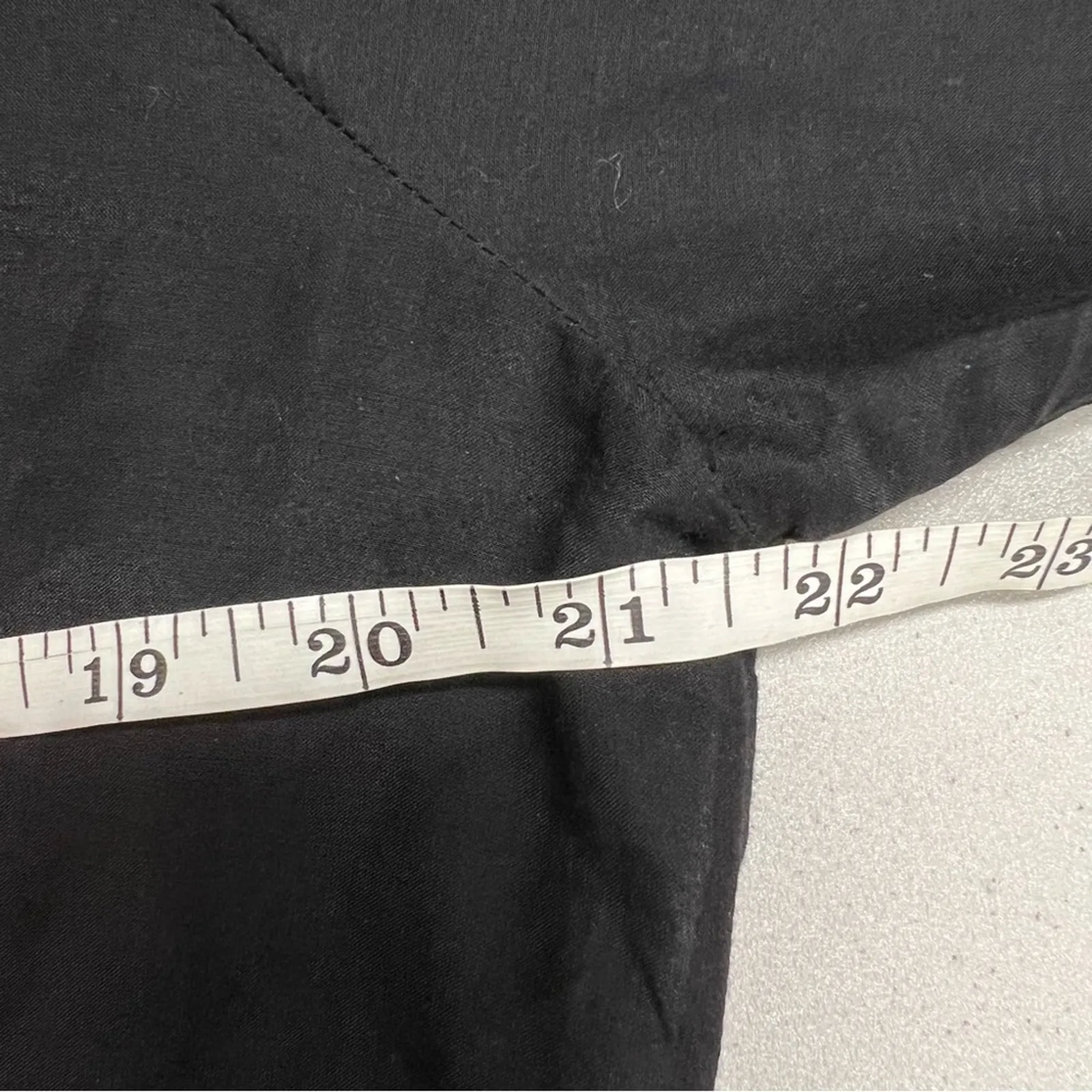 Antonio Melani Black Cotton Silk Blend Tunic Womens Large Studded V Neck Beachy - Image 8