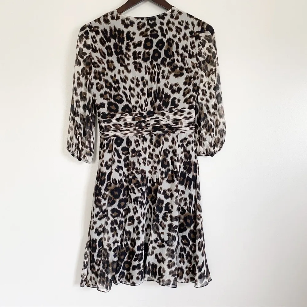 𝅺DIANE VON FURSTENBURG Cheetah Leopard Silk Dress Size 2 - Image 7
