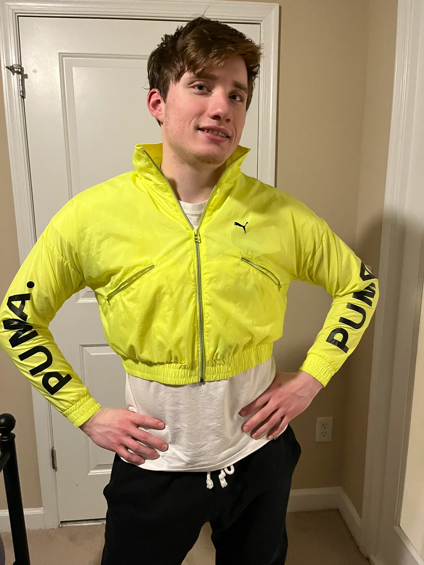 - Chase Cropped Jacket In Yellow Alert - Image 3