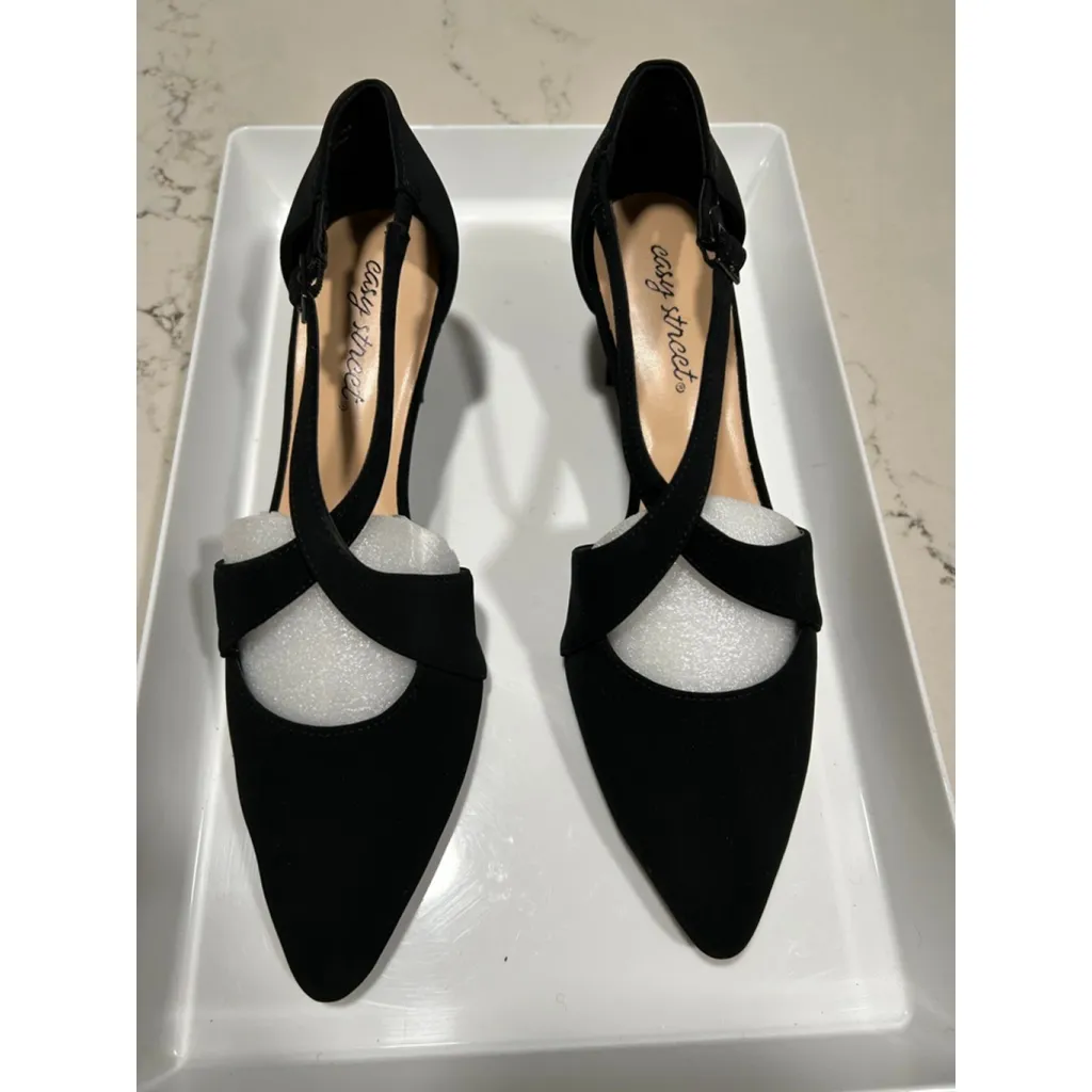 Easy Street NEW Black  Faux Suede Elegance Pump 8W - Image 7