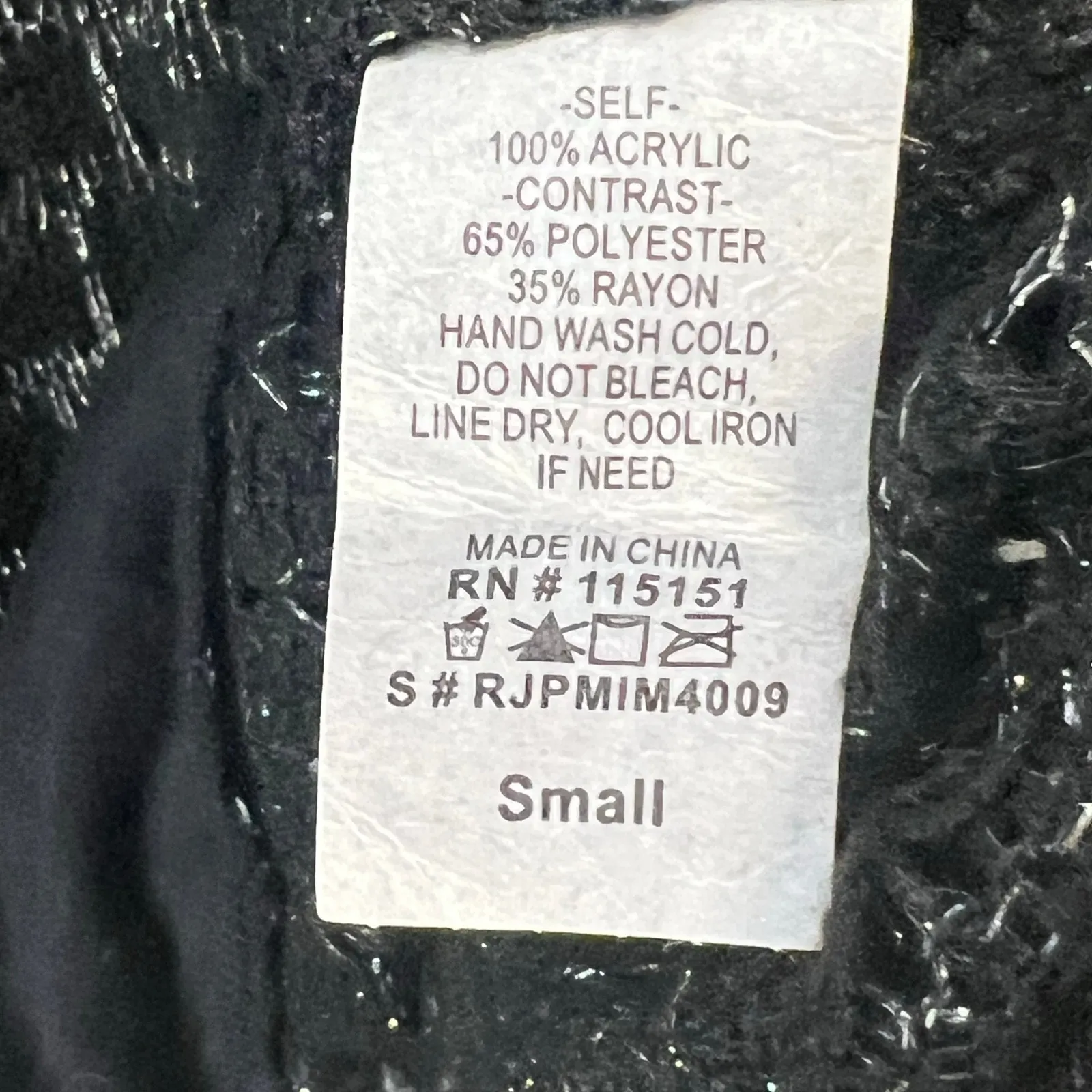 Romeo & Juliet Couture Sweater Top Small Black Metallic Open Knit Relaxed Boxy - Image 9