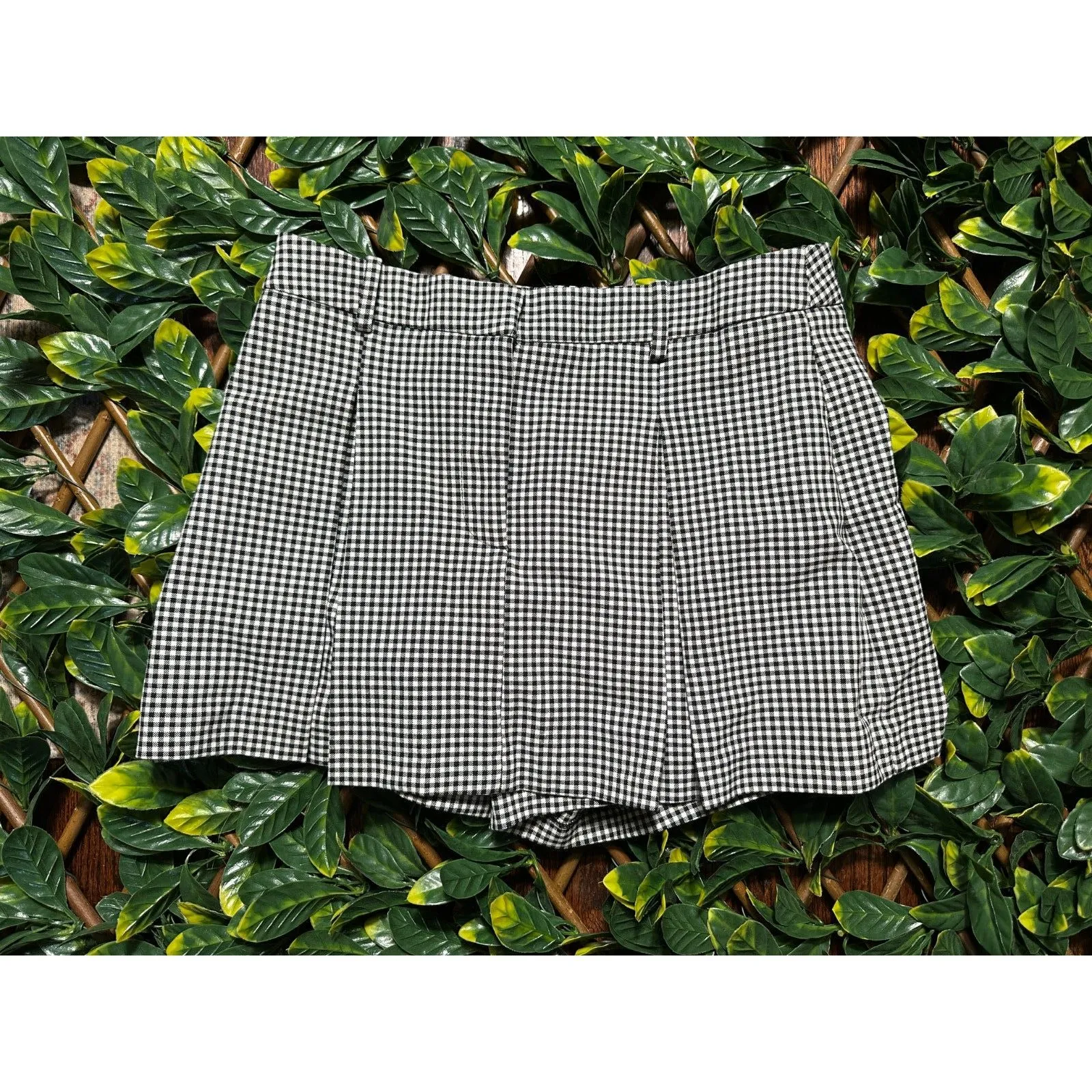 ZARA  Black White Gingham Skort Size Medium - Image 5