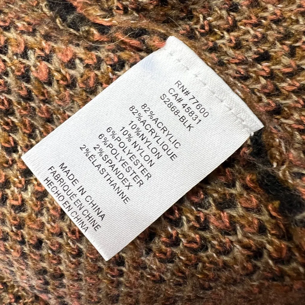 Saltwater Luxe Charli Floral Open Front Knit Cardigan Sweater Black Size Small - Image 11