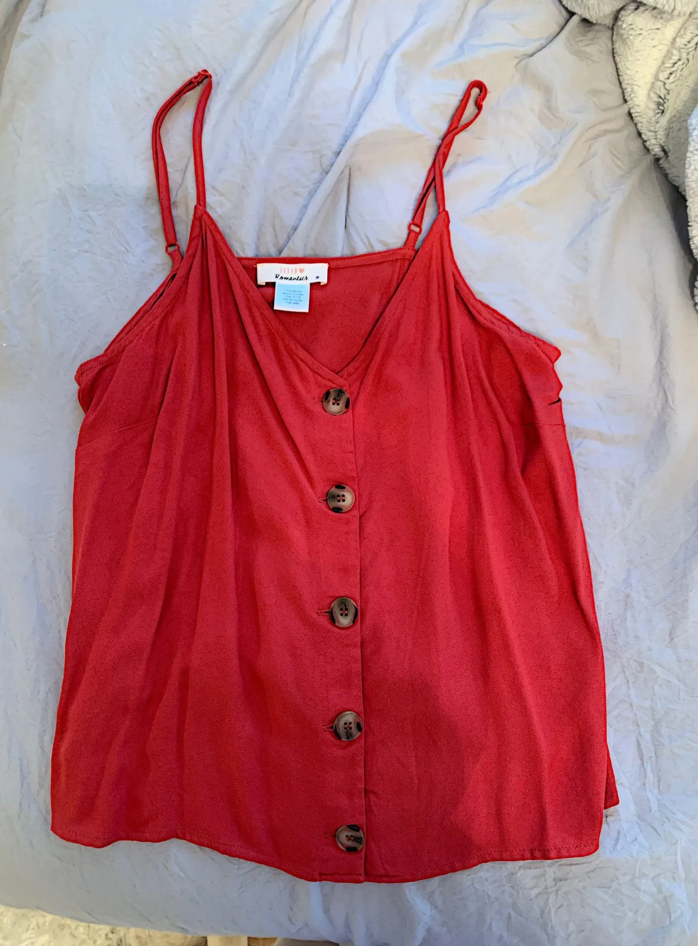 Urban Romantics red button down tank - Image 2