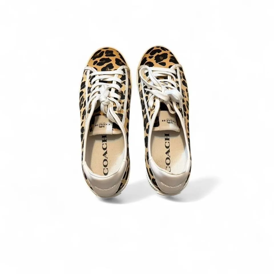 Coach ‎ Leopard Print Low Top Sneakers - Image 3