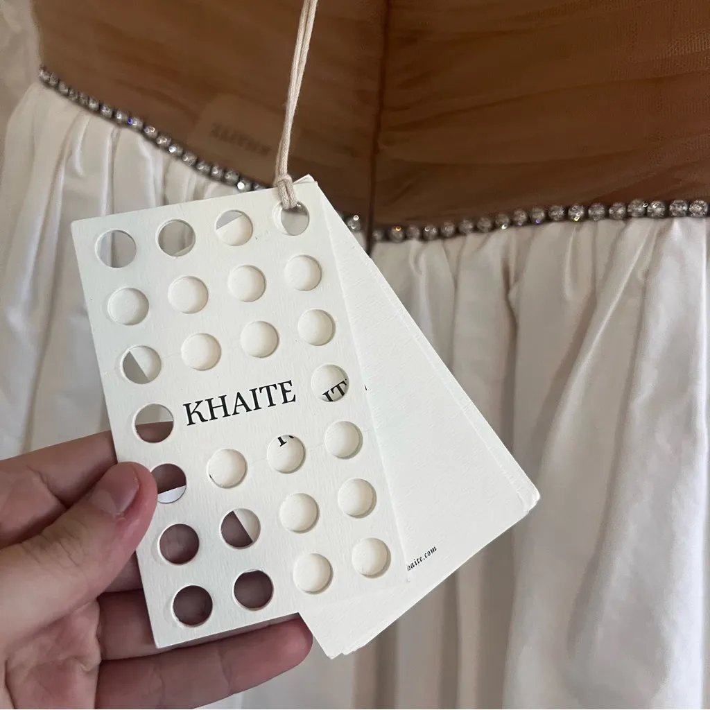 KHAITE Tracy crystal-embellished ruched tulle and cotton-sateen dress SIZE 2 - Image 8