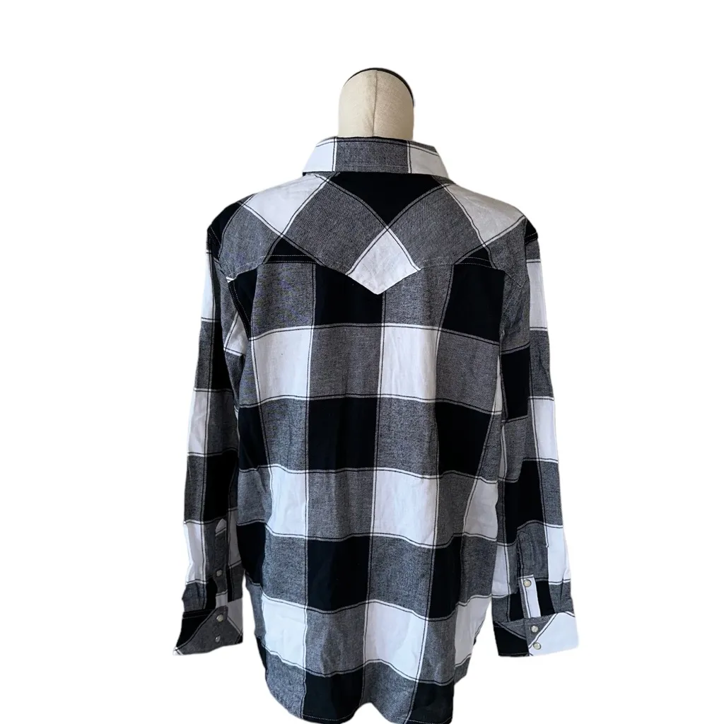 NWT Wrangler retro Flannel western snap long sleeve Buffalo plaid shirt - Image 5