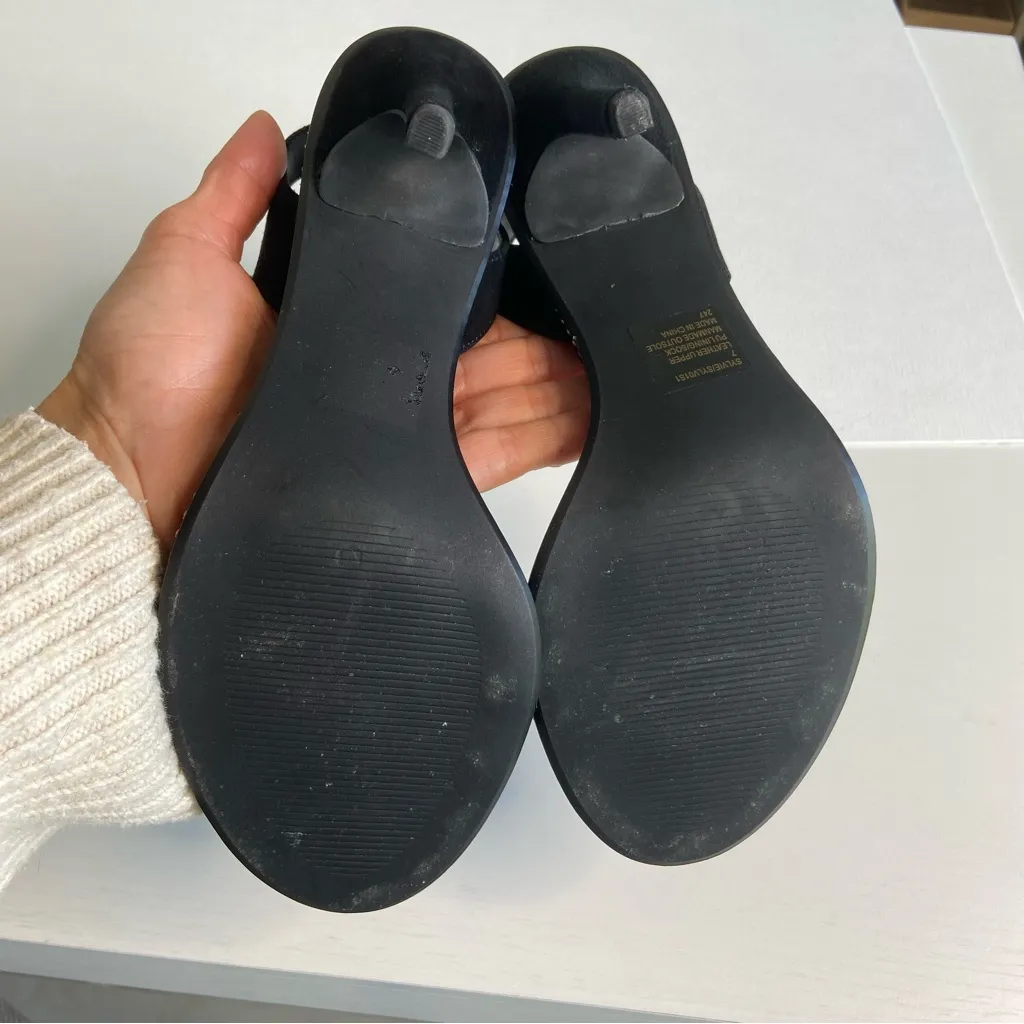 STEVE MADDEN Sylvie Studded High Heels Black Suede Size 7 - Image 7