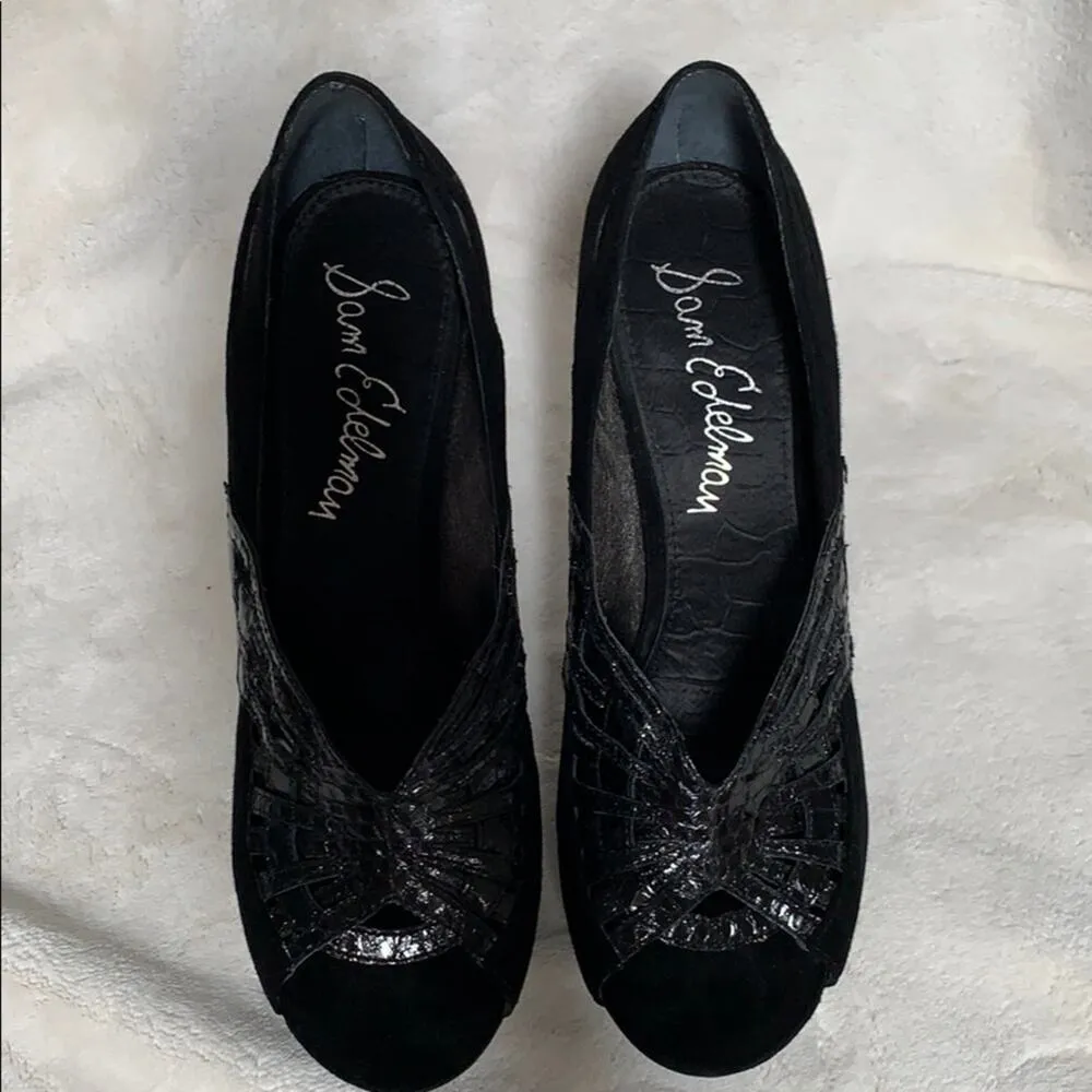 Sam Edelman Damen Nixie Suede Snakeskin Open-Toe Pump Heels Size 8 - Image 5