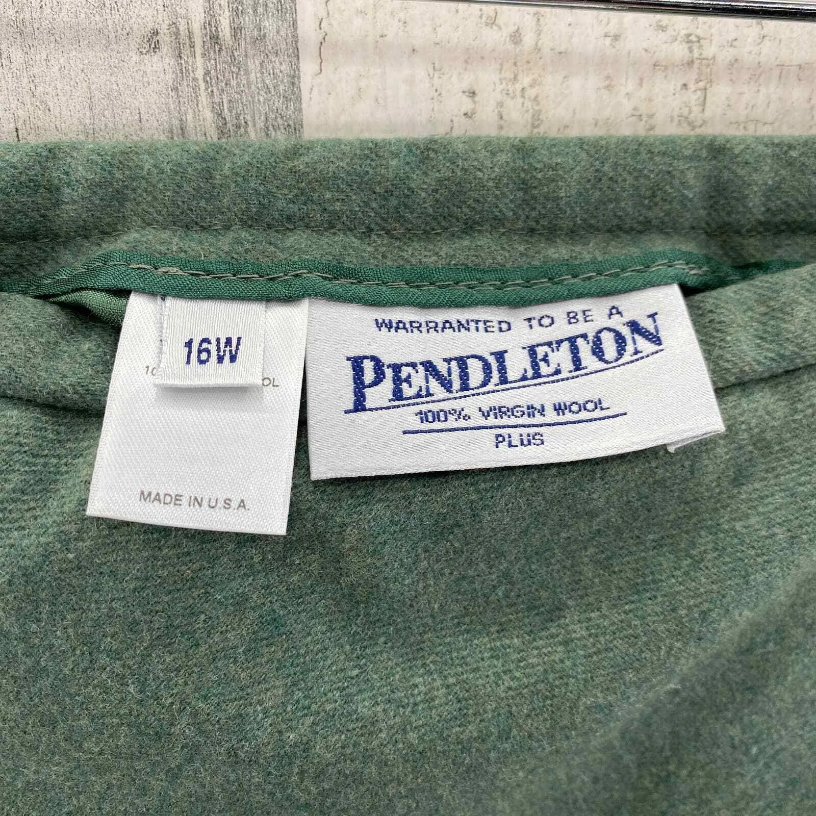 Vintage Pendleton Blazer Skirt Set Womens‎ Plus 16W Green Wool Lined Midi Length - Image 10
