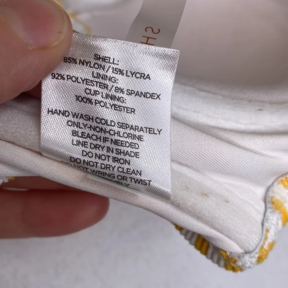 Shade N Shore Bikini Top Striped Square Neckline Clasp Back Sz 34B Nylon Lycra - Image 5