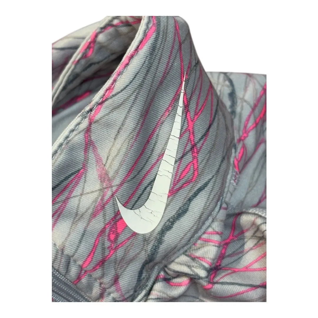Nike Pro Combat 1/4 Zip Top Long Sleeve Athletic‎ Gray Pink Women Size Small - Image 6
