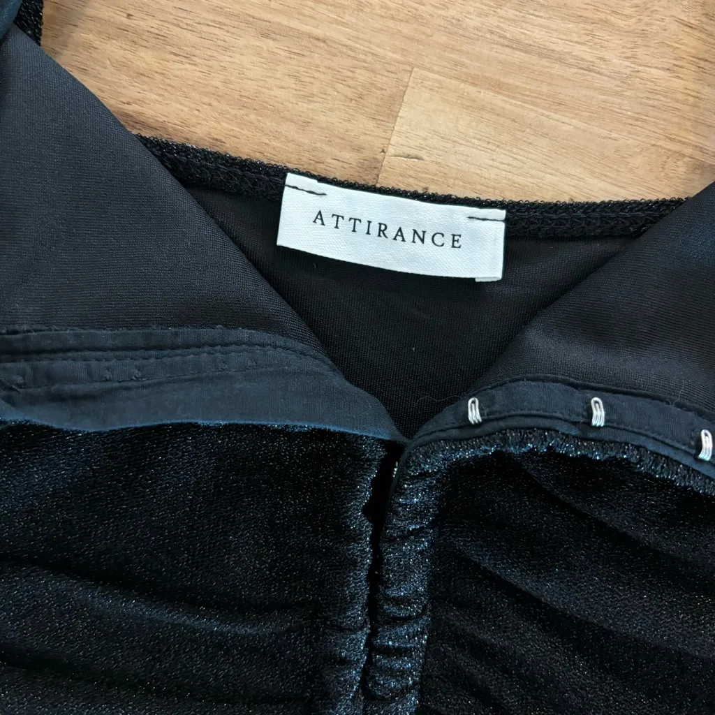 Attirance Black Shimmer Crop Corset Top L Size L - Image 6