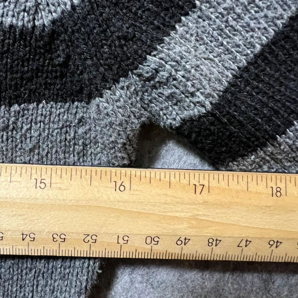 Alyn Paige Black Gray Striped Knit Sweater Dress 3/4 Sleeve Scoop Neck Size S‎ - Image 2