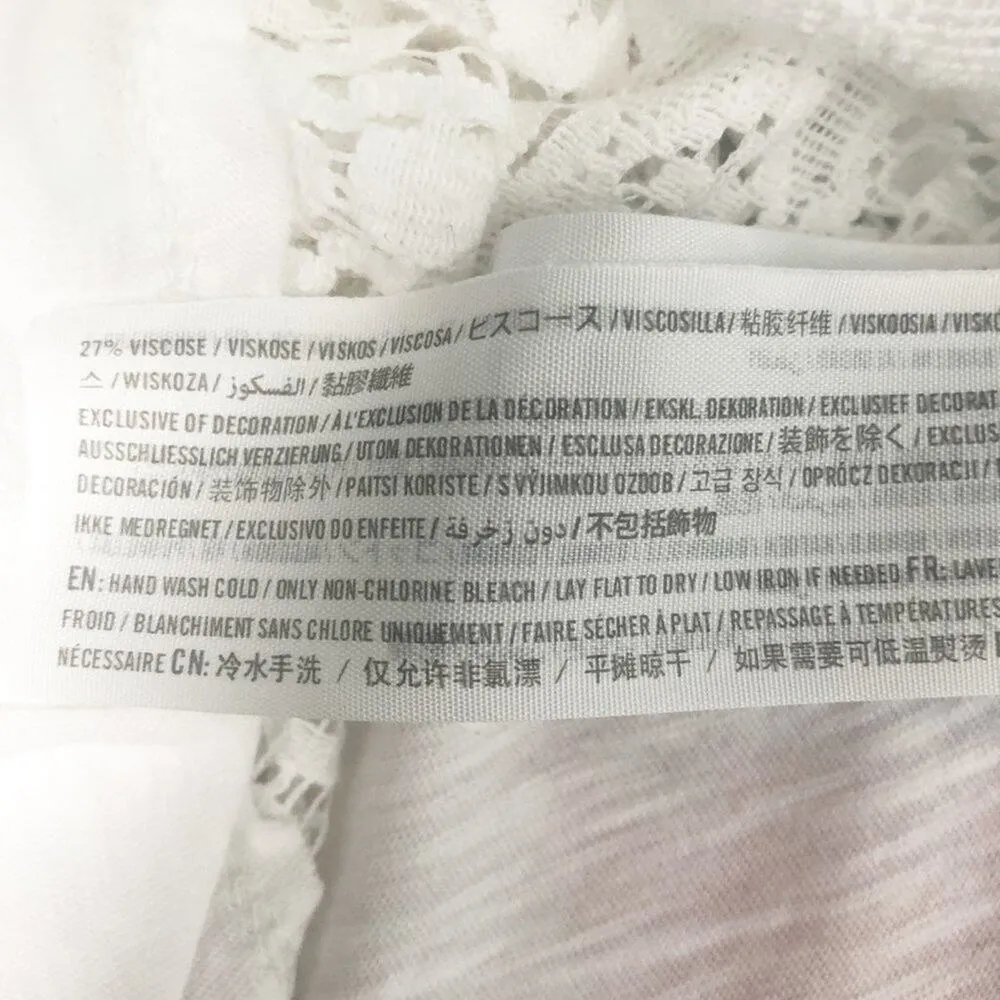 Hollister Babydoll Crochet Top Womens XS Beach Bohemian Nautical Coastal Cowgirl - Image 12