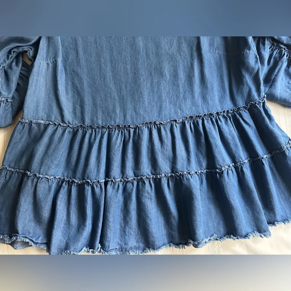 John Mark  Denim Blue Ruffle Tunic - Image 14