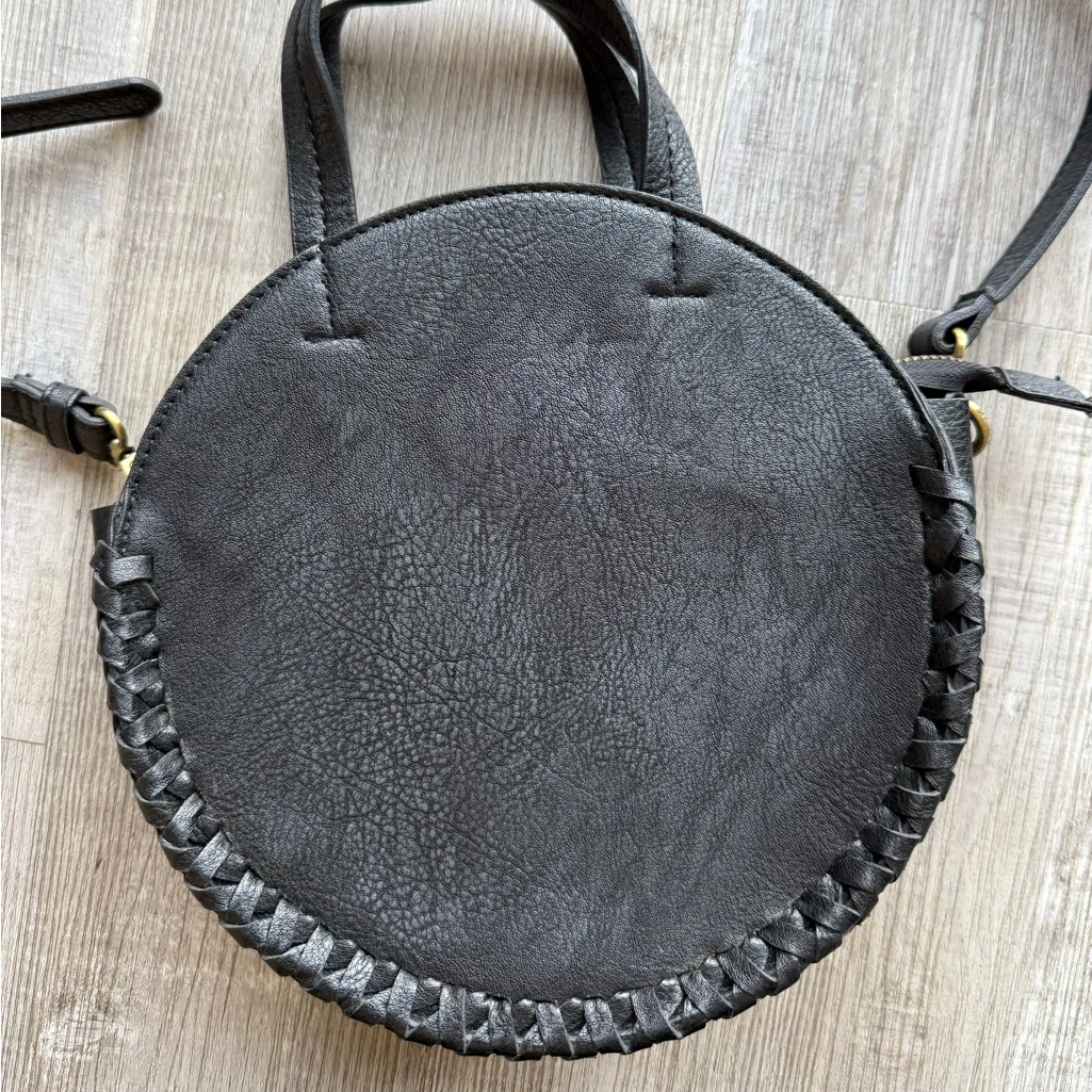 Free People Round Vegan Leather Crossbody Bag in Black - Image 2