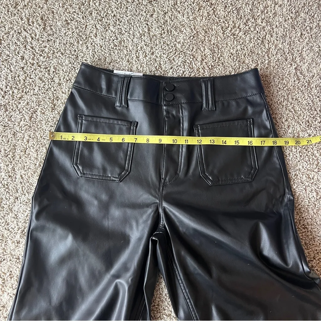 NWT Tinseltown Faux Leather Pants Size 9 High Waist Wide Leg Black D2 - Image 9