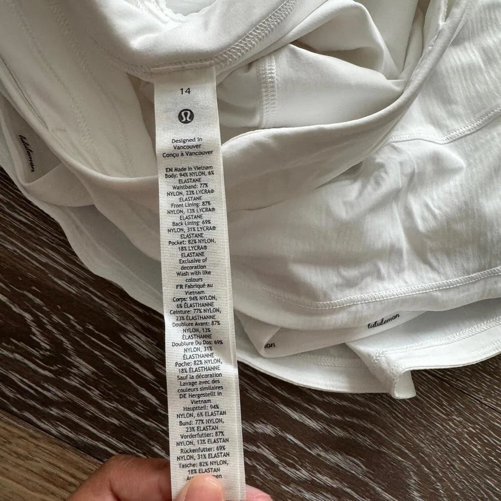 Lululemon Pace Rival Skirt Mid-Rise Regular White Size 14 NWT - Image 4